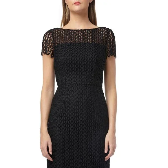 🆕KAY UNGER Tatum Lace Midi Cocktail Dress Black 10 - Picture 4 of 11